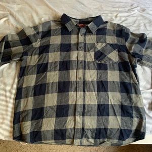 Arizona navy blue and grey checkered collard shirt